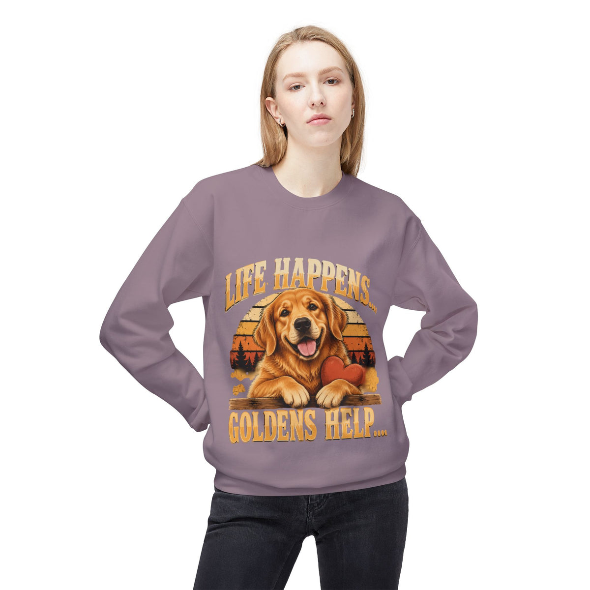Life Happens, Goldens Help Golden Retriever Lover Sweatshirt