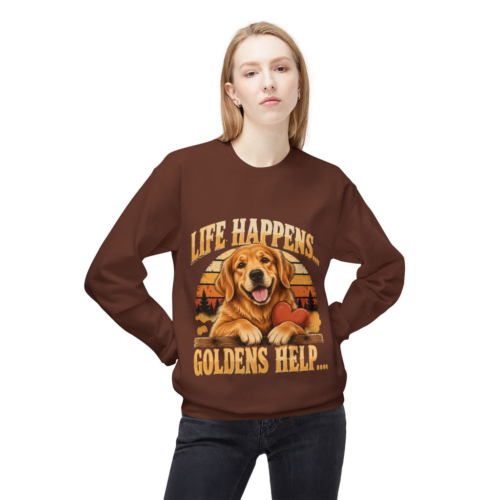Life Happens, Goldens Help Golden Retriever Lover Sweatshirt