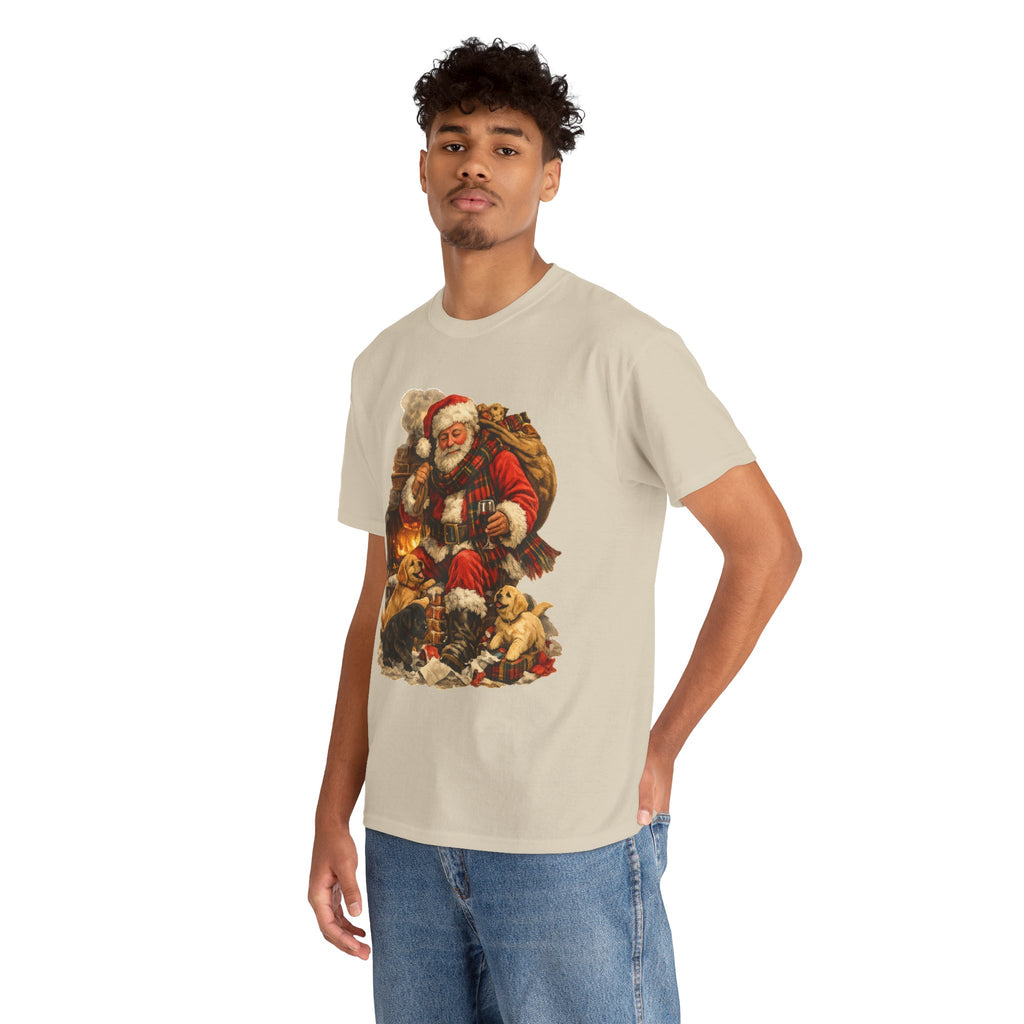 Vintage Santa with Puppies T-Shirt | Christmas holiday graphic tee