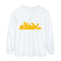 Golden Lazy Dog Long Sleeve T-Shirt | Minimal Dog Silhouette
