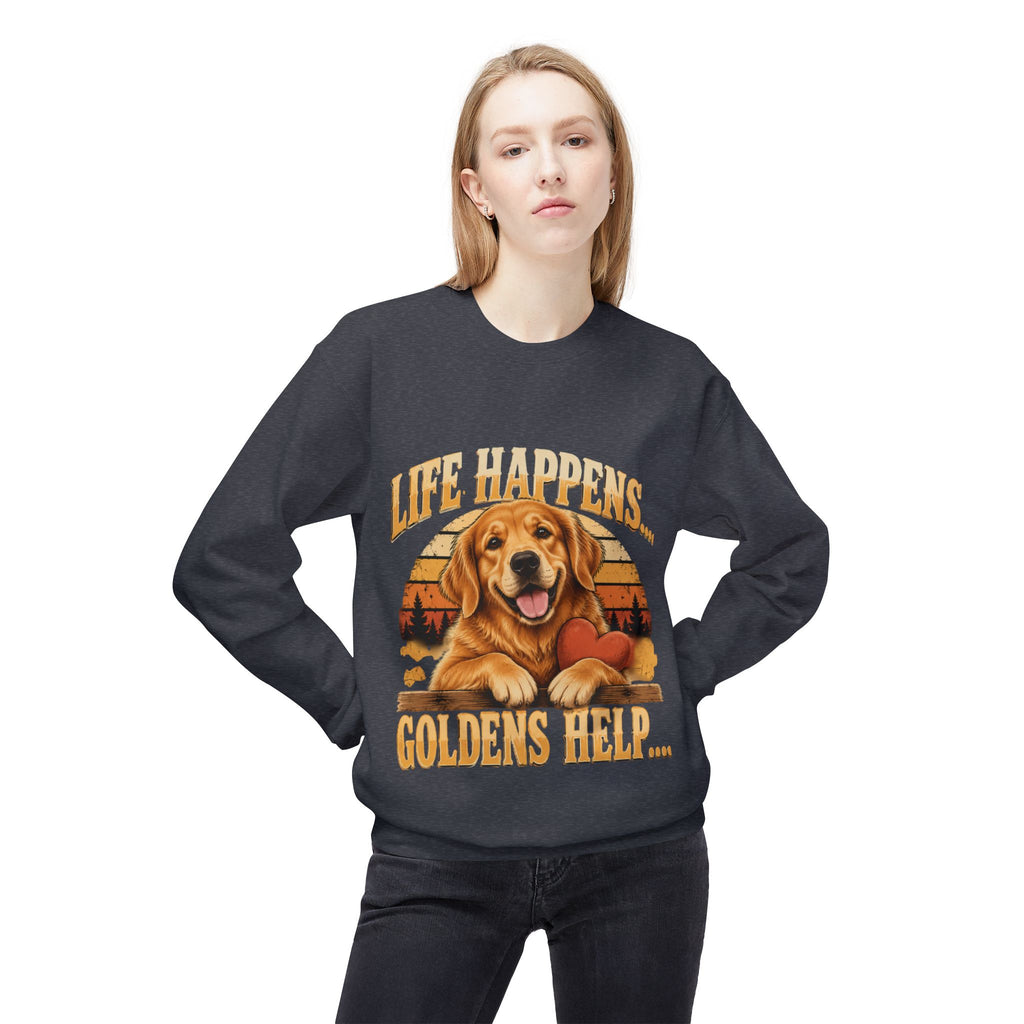 Life Happens, Goldens Help Golden Retriever Lover Sweatshirt