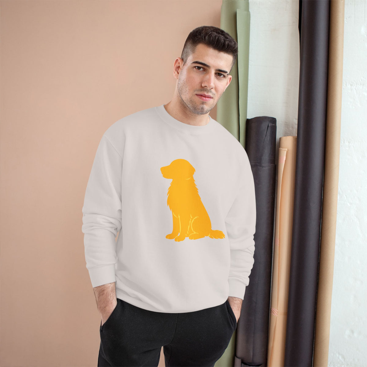 Yellow Golden Retriever Silhouette Sweatshirt | Dog Lover Crewneck