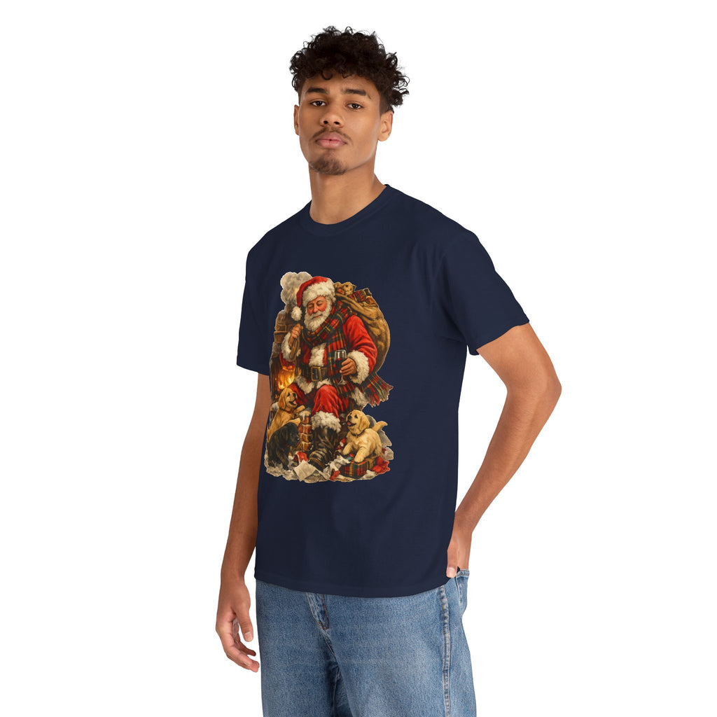 Vintage Santa with Puppies T-Shirt | Christmas holiday graphic tee