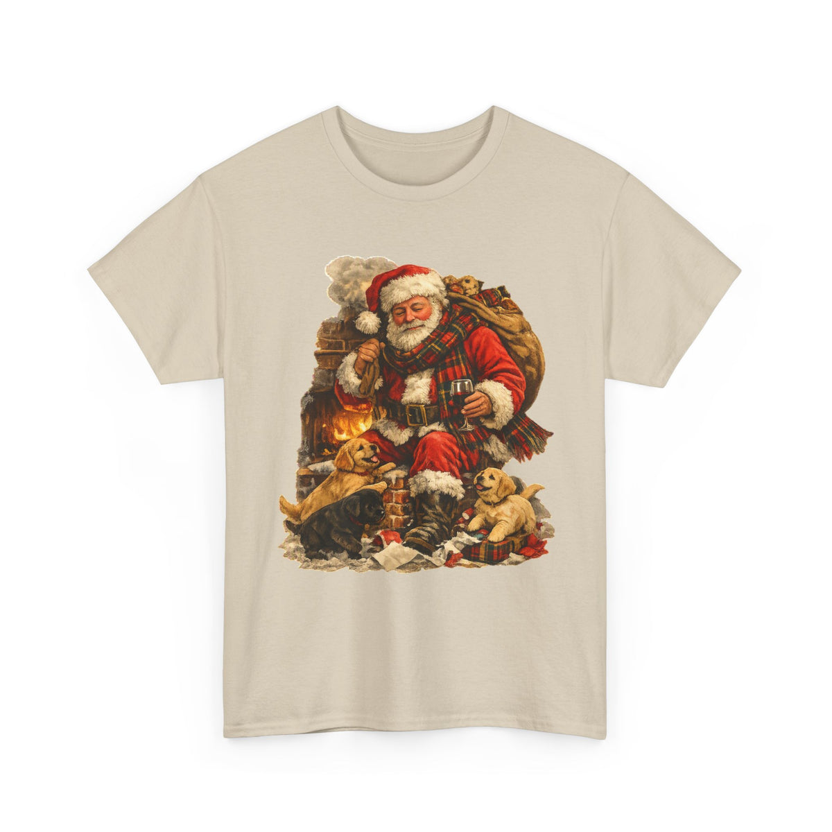 Vintage Santa with Puppies T-Shirt | Christmas holiday graphic tee