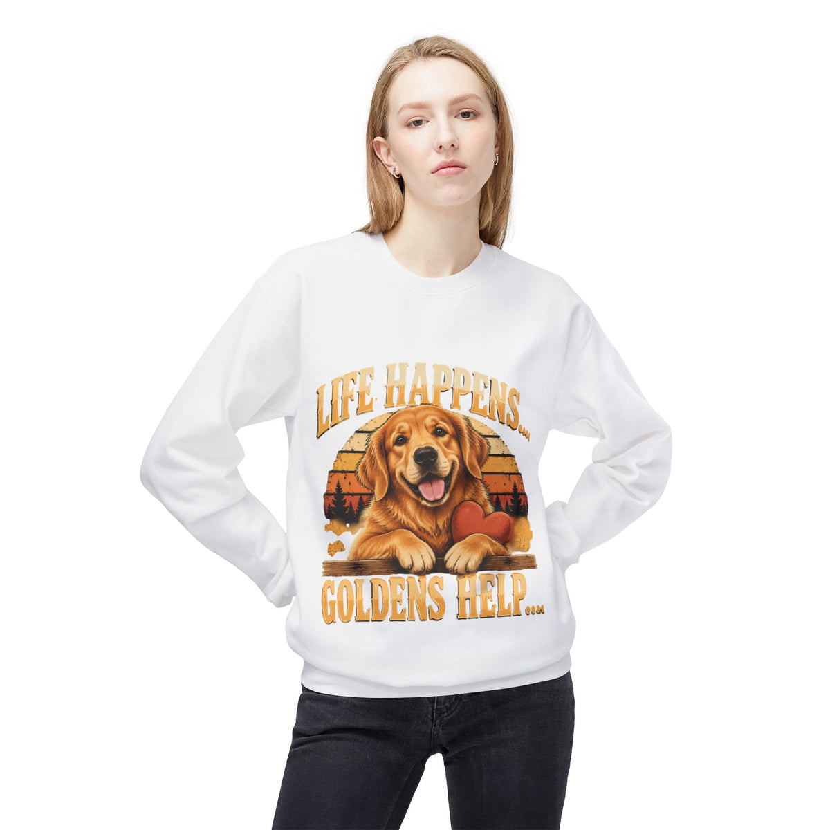 Life Happens, Goldens Help Golden Retriever Lover Sweatshirt