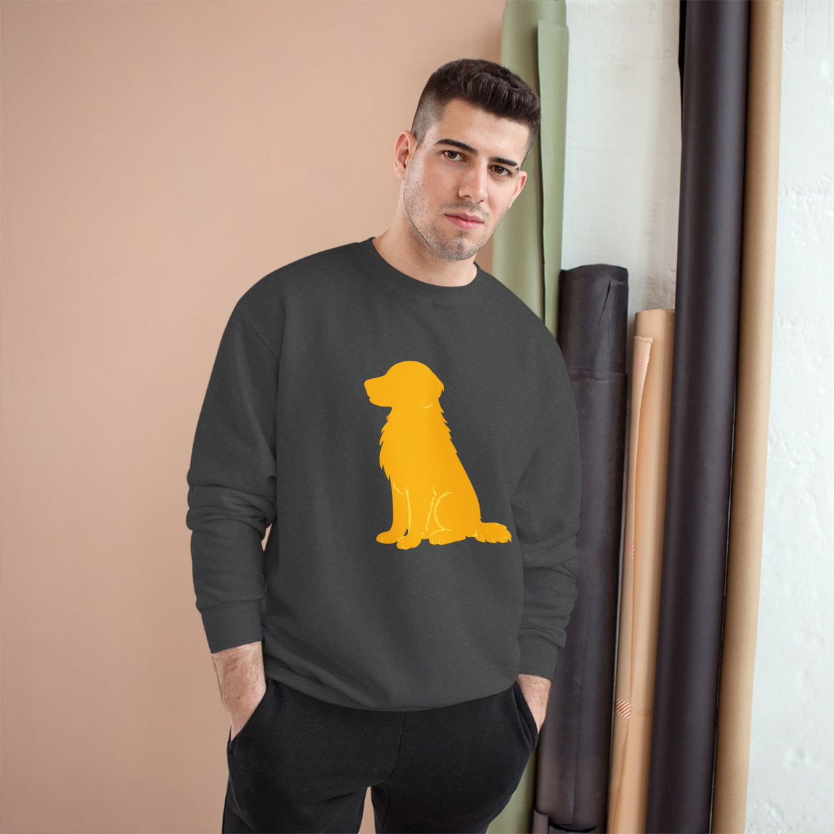 Yellow Golden Retriever Silhouette Sweatshirt | Dog Lover Crewneck