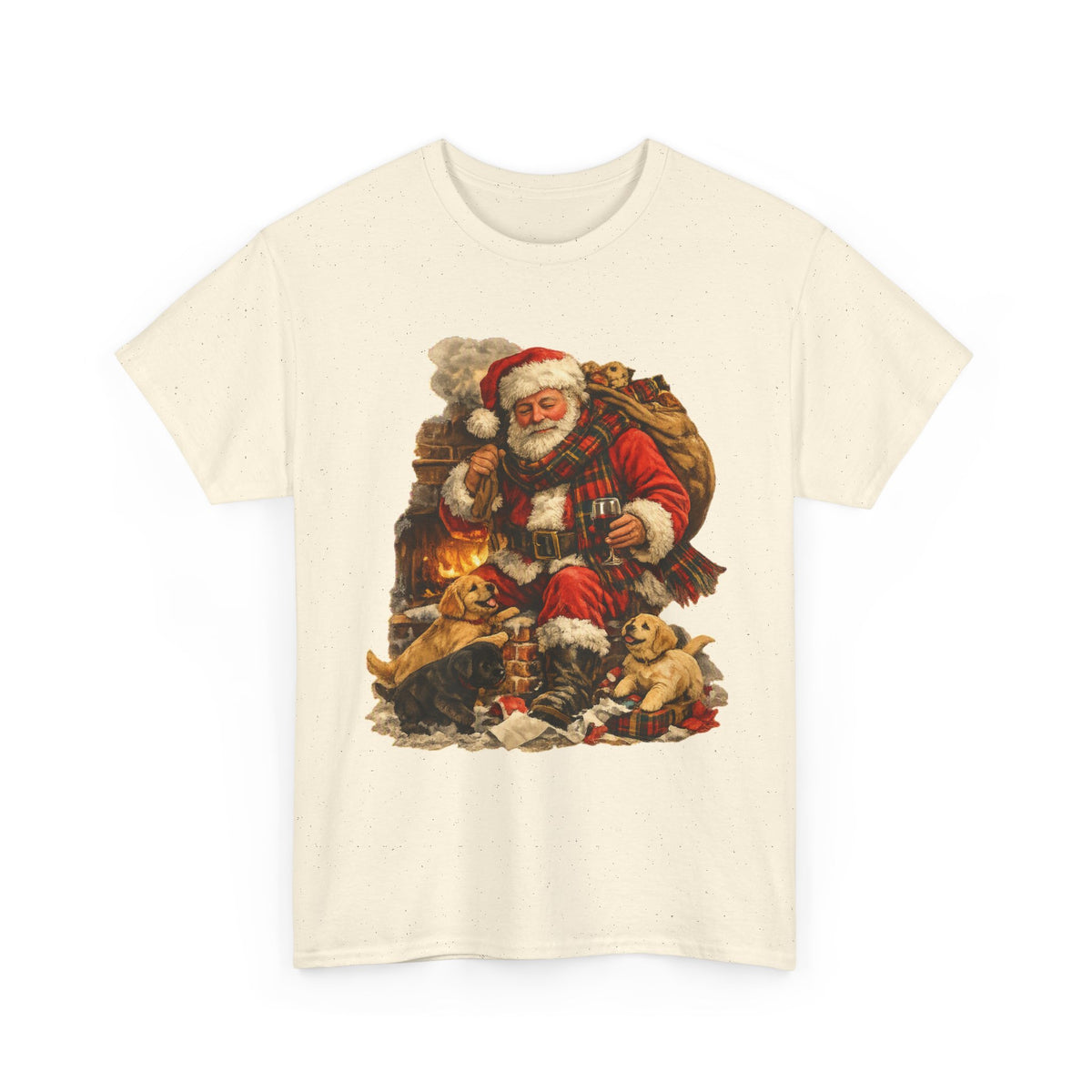 Vintage Santa with Puppies T-Shirt | Christmas holiday graphic tee
