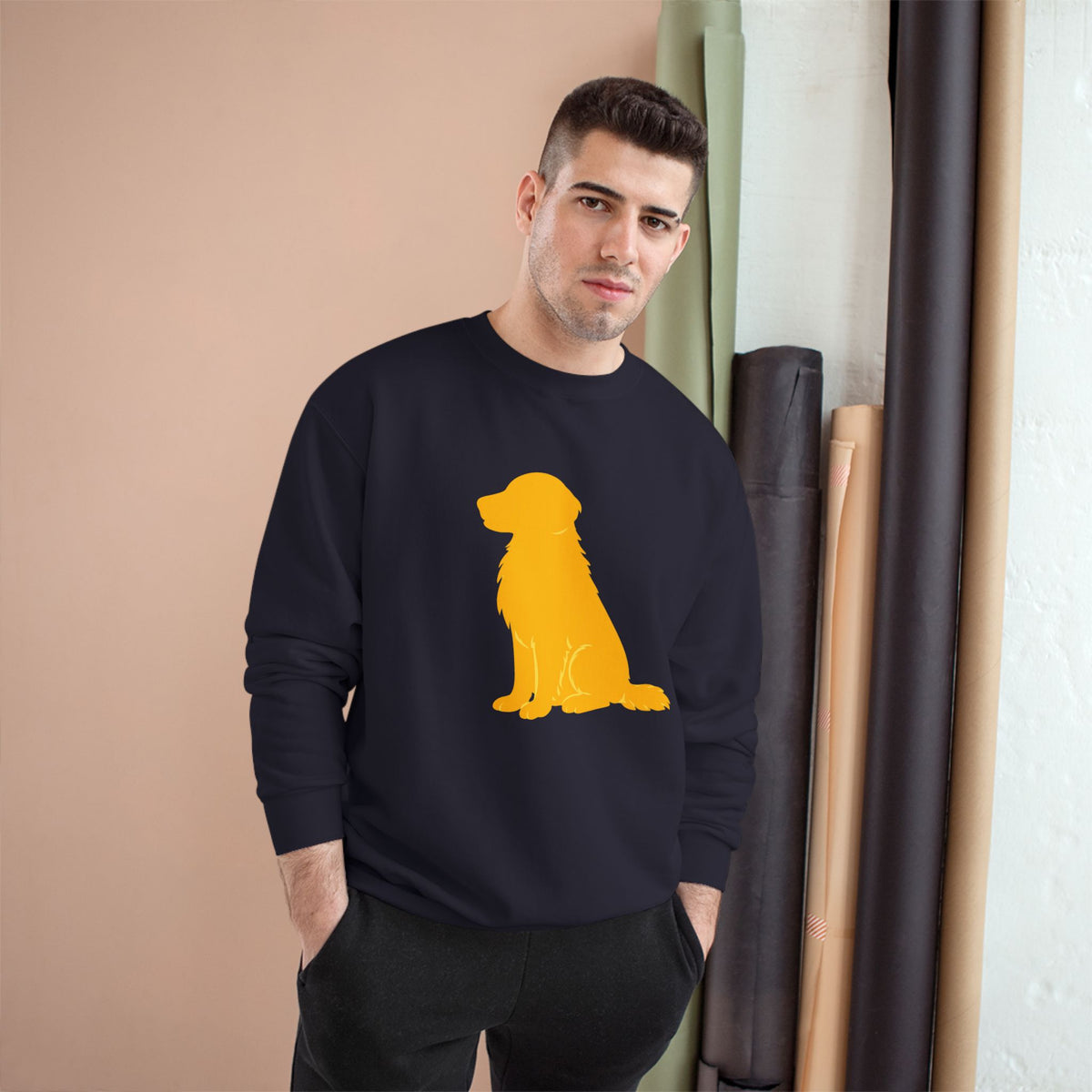 Yellow Golden Retriever Silhouette Sweatshirt | Dog Lover Crewneck