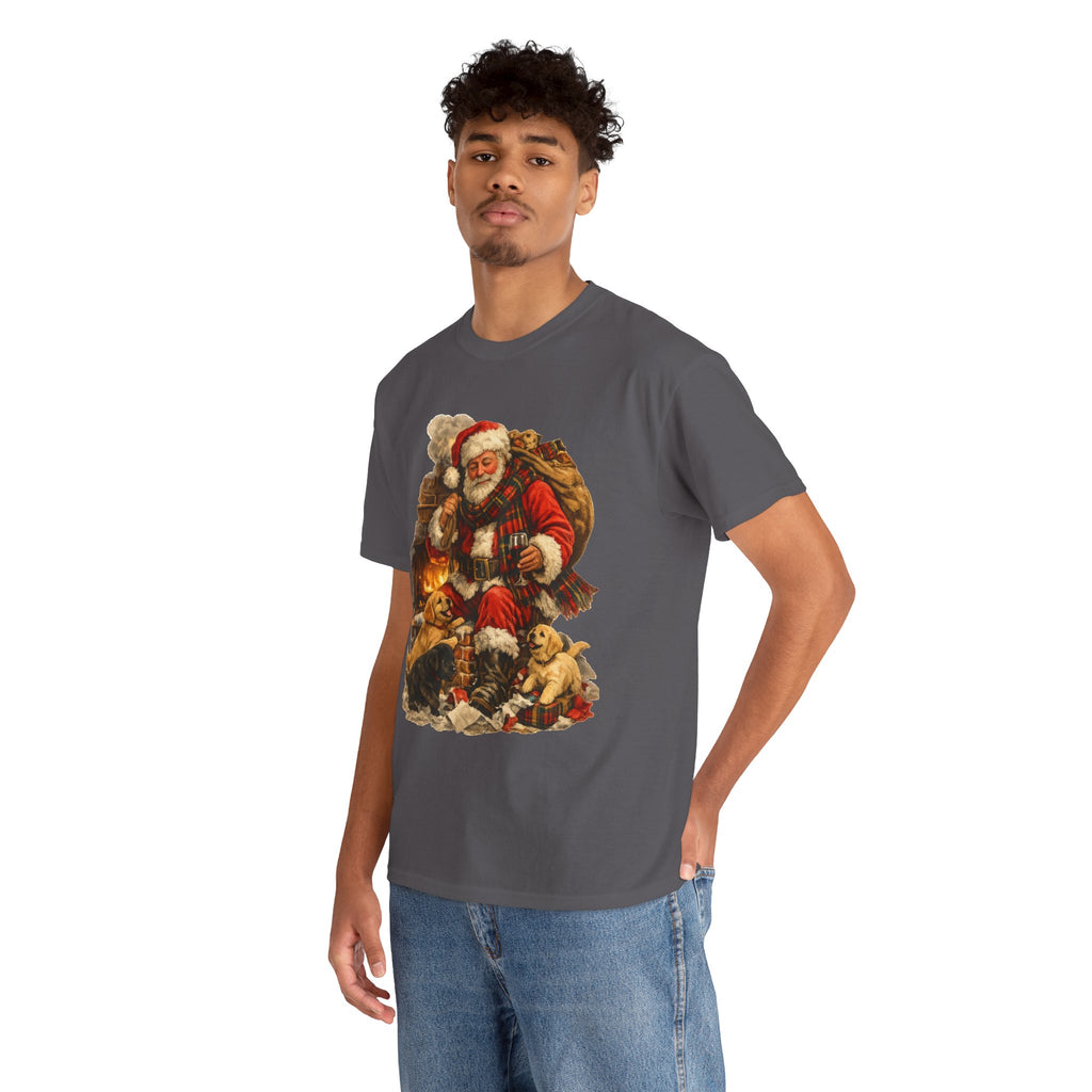 Vintage Santa with Puppies T-Shirt | Christmas holiday graphic tee