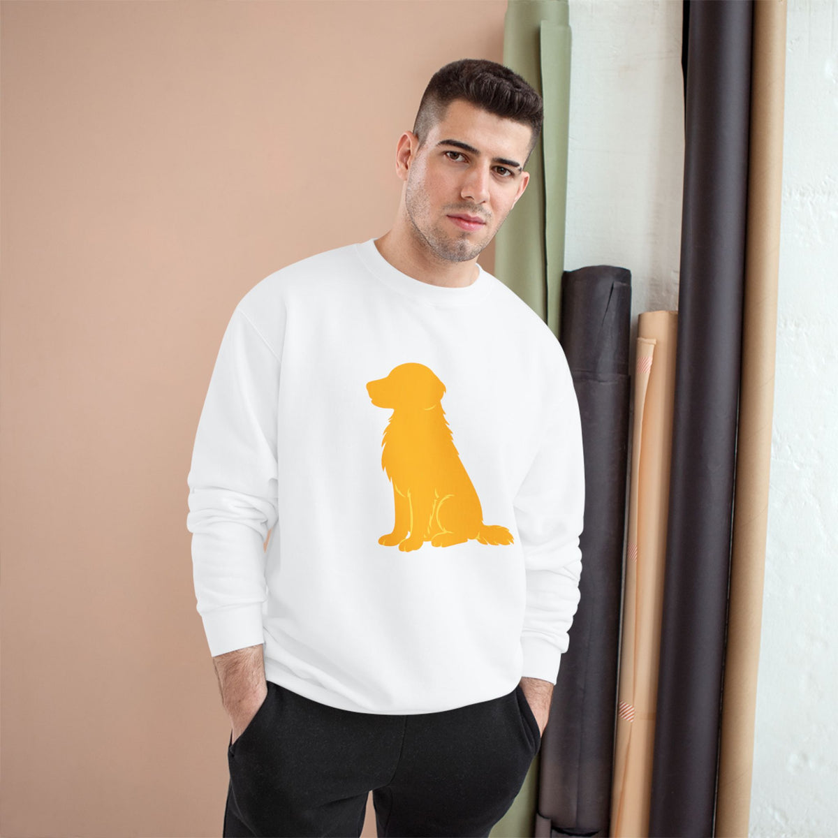 Yellow Golden Retriever Silhouette Sweatshirt | Dog Lover Crewneck