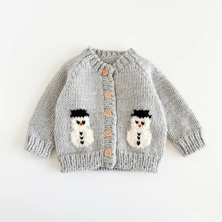 Double snowman cardigan sweater for your little one.